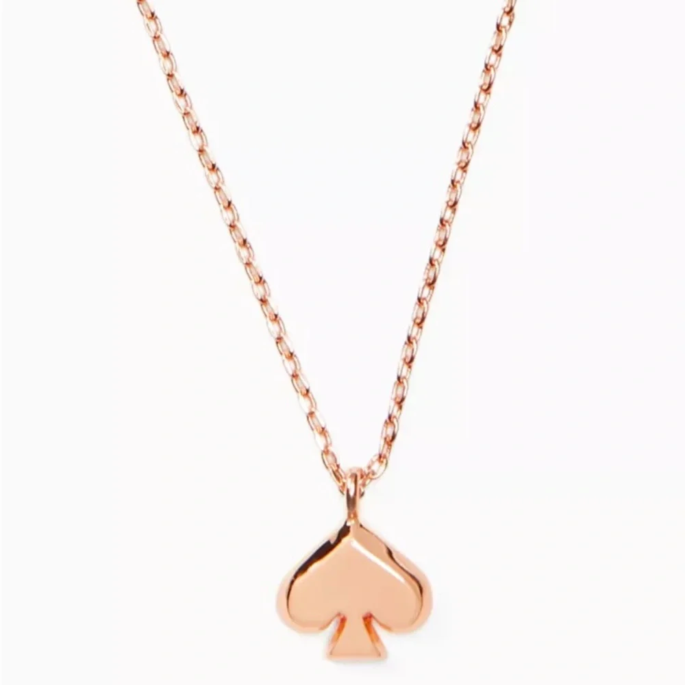 KATE SPADE Everyday Spade Metal Necklace - Rose Gold